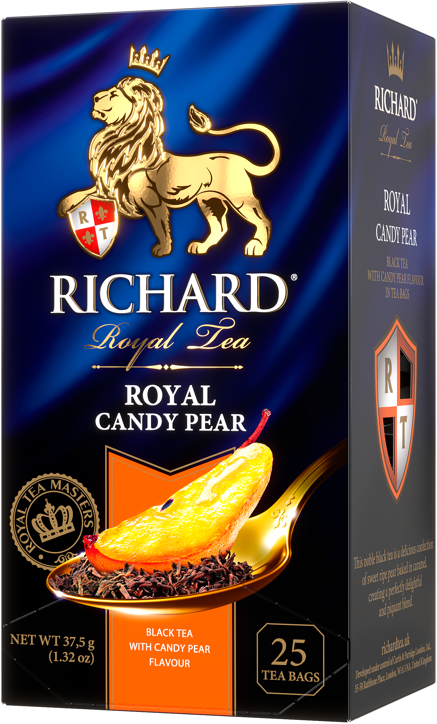 Richard Royal Candy Pear tea, black tea with caramelized pear flavor, 25 sachets, 37.5g