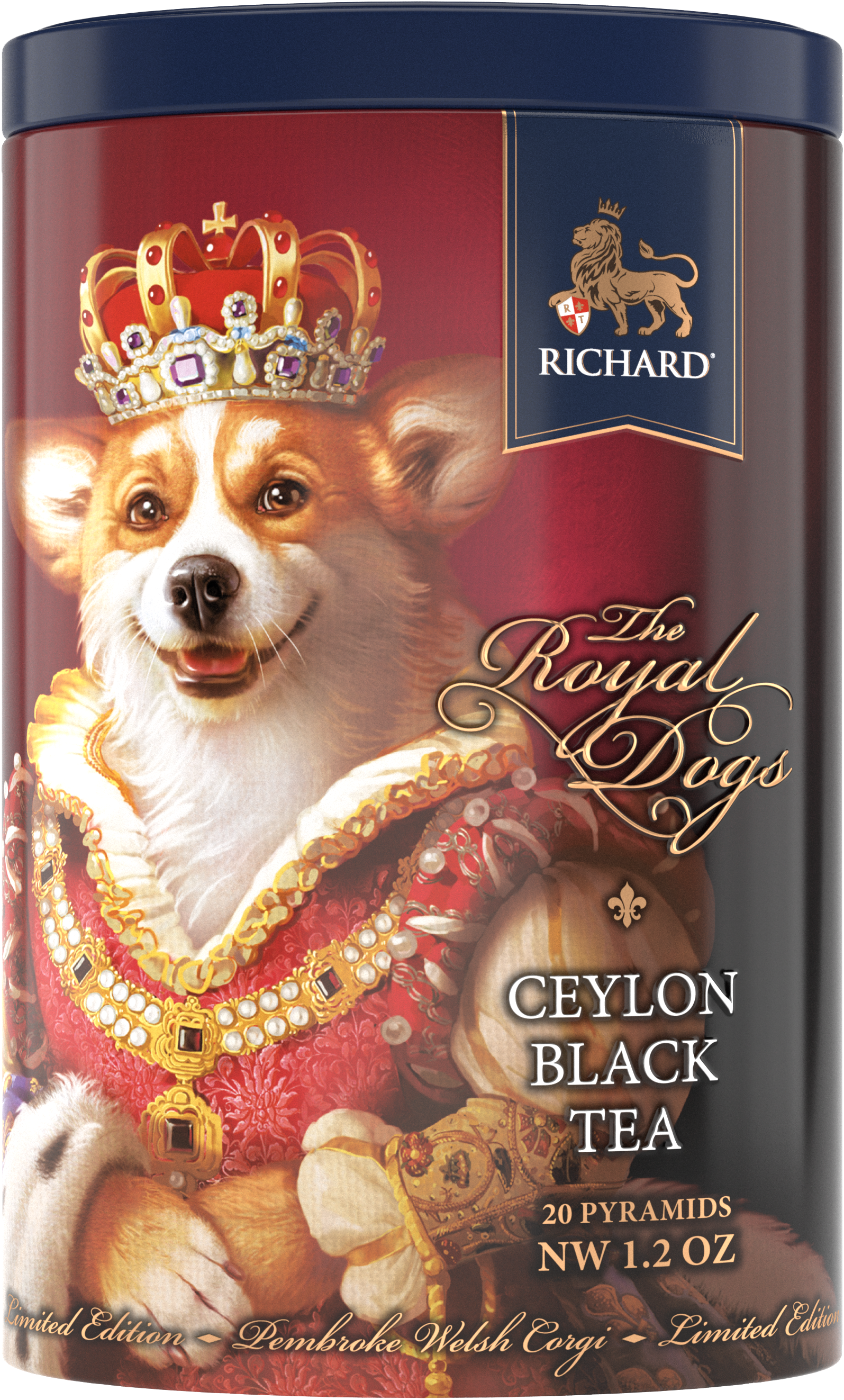 Richard Tea "Royal Dogs. Corgi", classic black tea in pyramids, 20 pyramids, 34g