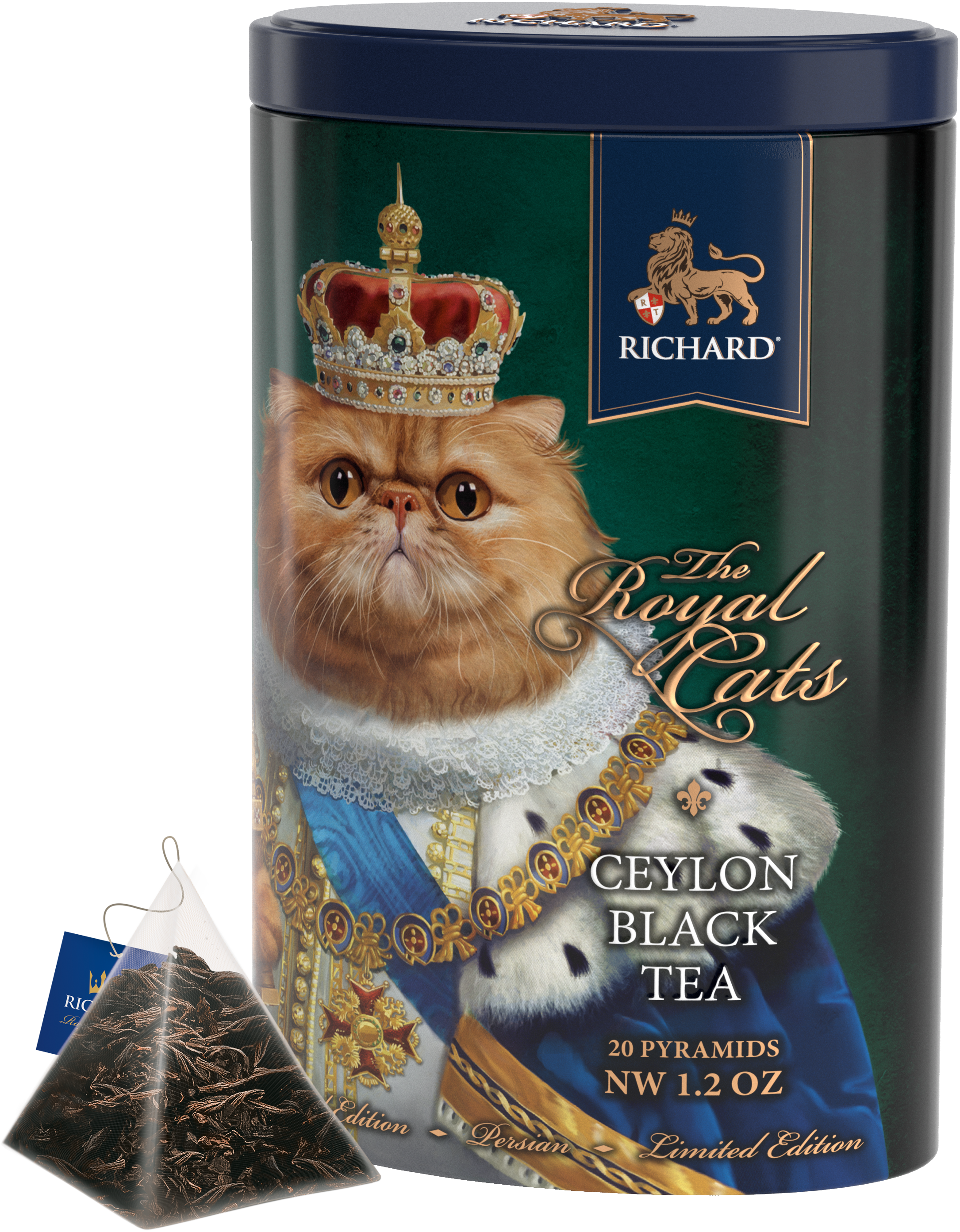 Richard tea "Royal Cats. Persian", classic black tea in pyramids, 20 pyramids, 34g