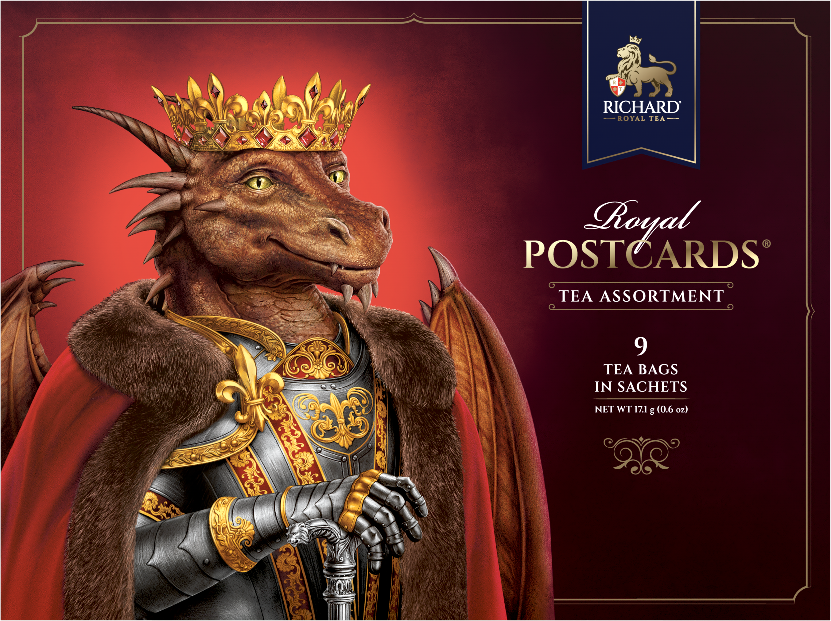Royal Postcards Tea Assortment, Year of the Royal Dragon King, assorted tea - 9 sachets