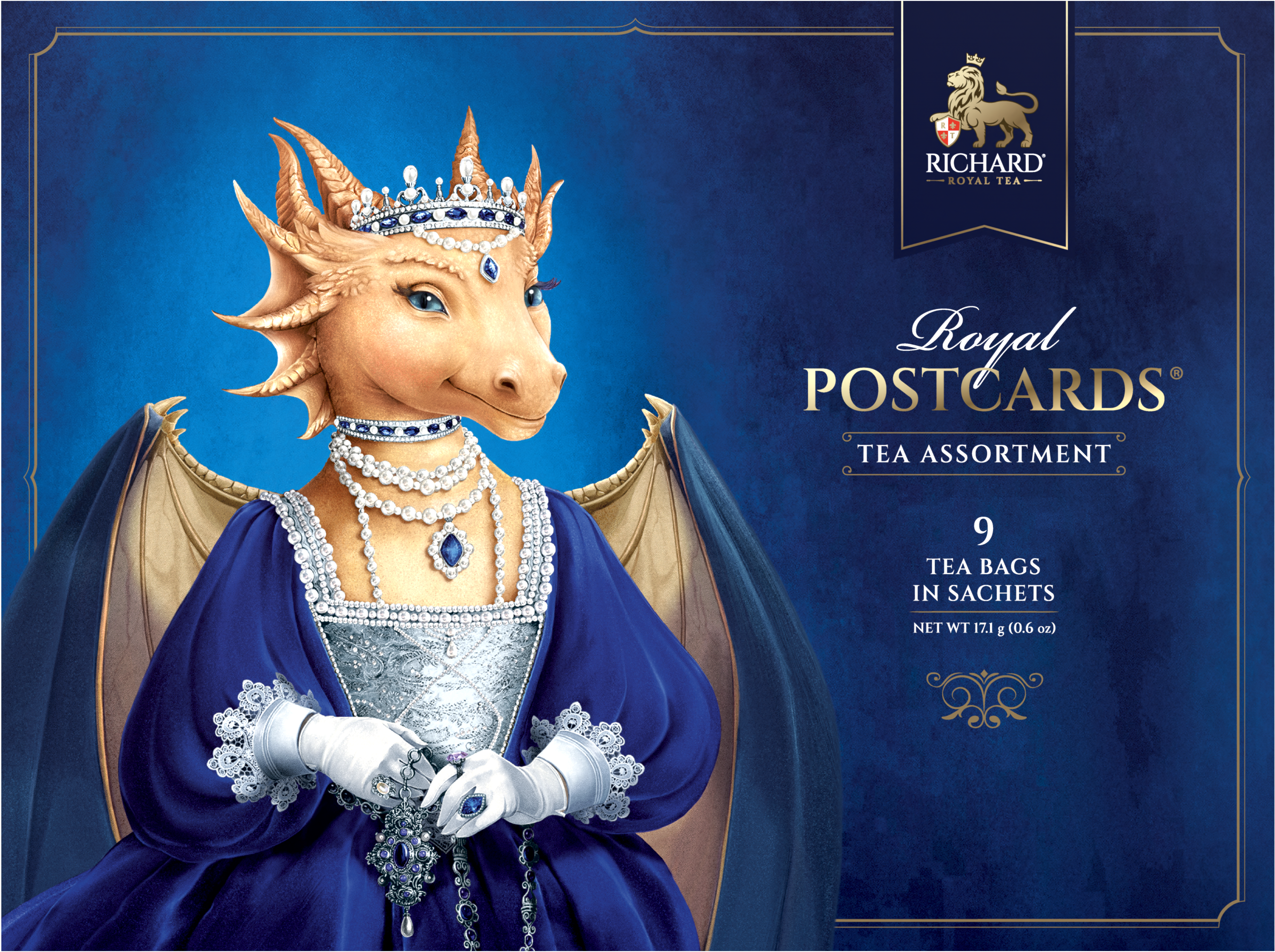 Royal Postcards Tea Assortment, Year of the Royal Dragon Queen, assorted tea - 9 sachets Richard Tea
