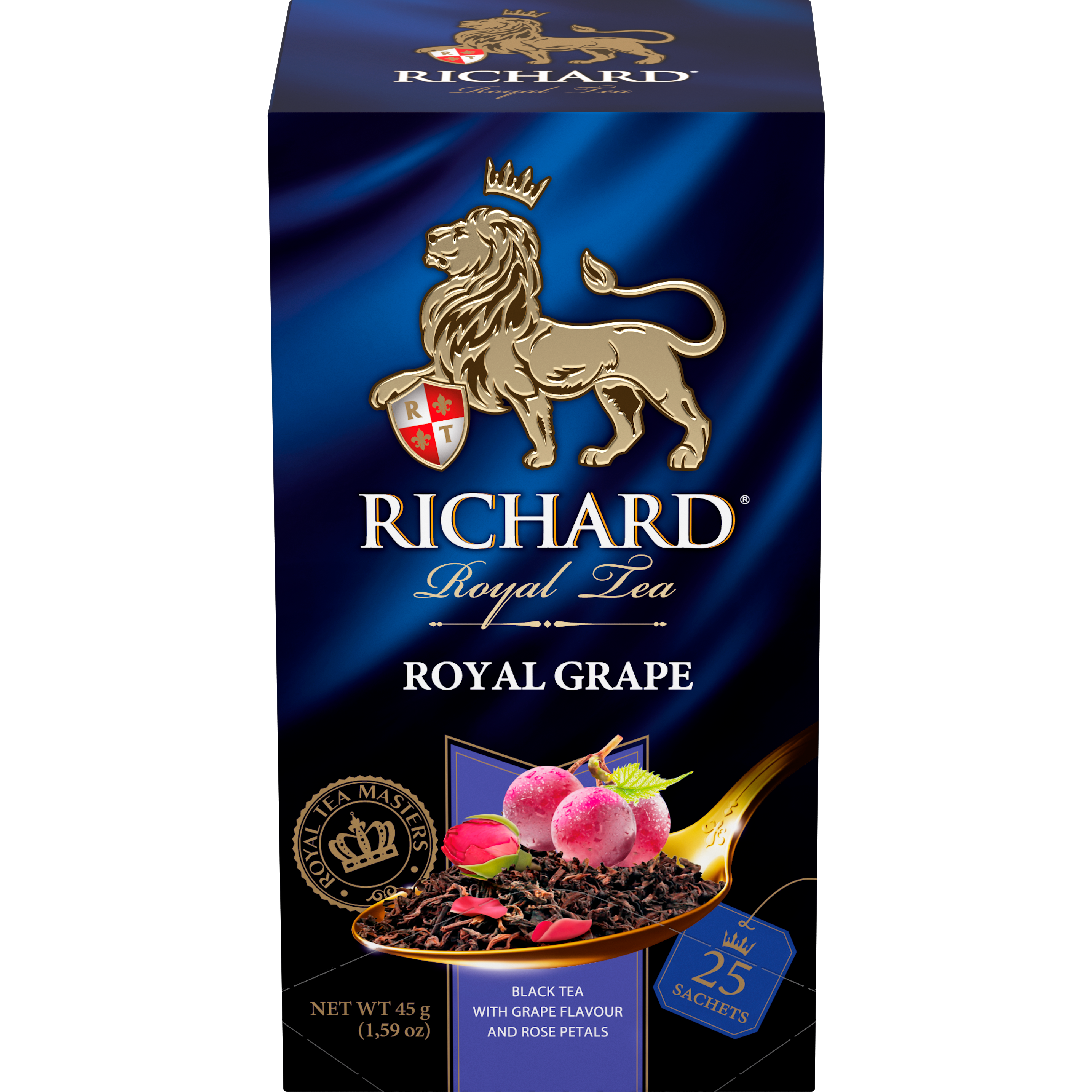 Royl Grape, viinamarjamaitse ja roosi õielehtedega must tee, teekotid 25x2g. - Richard Tea Estonia