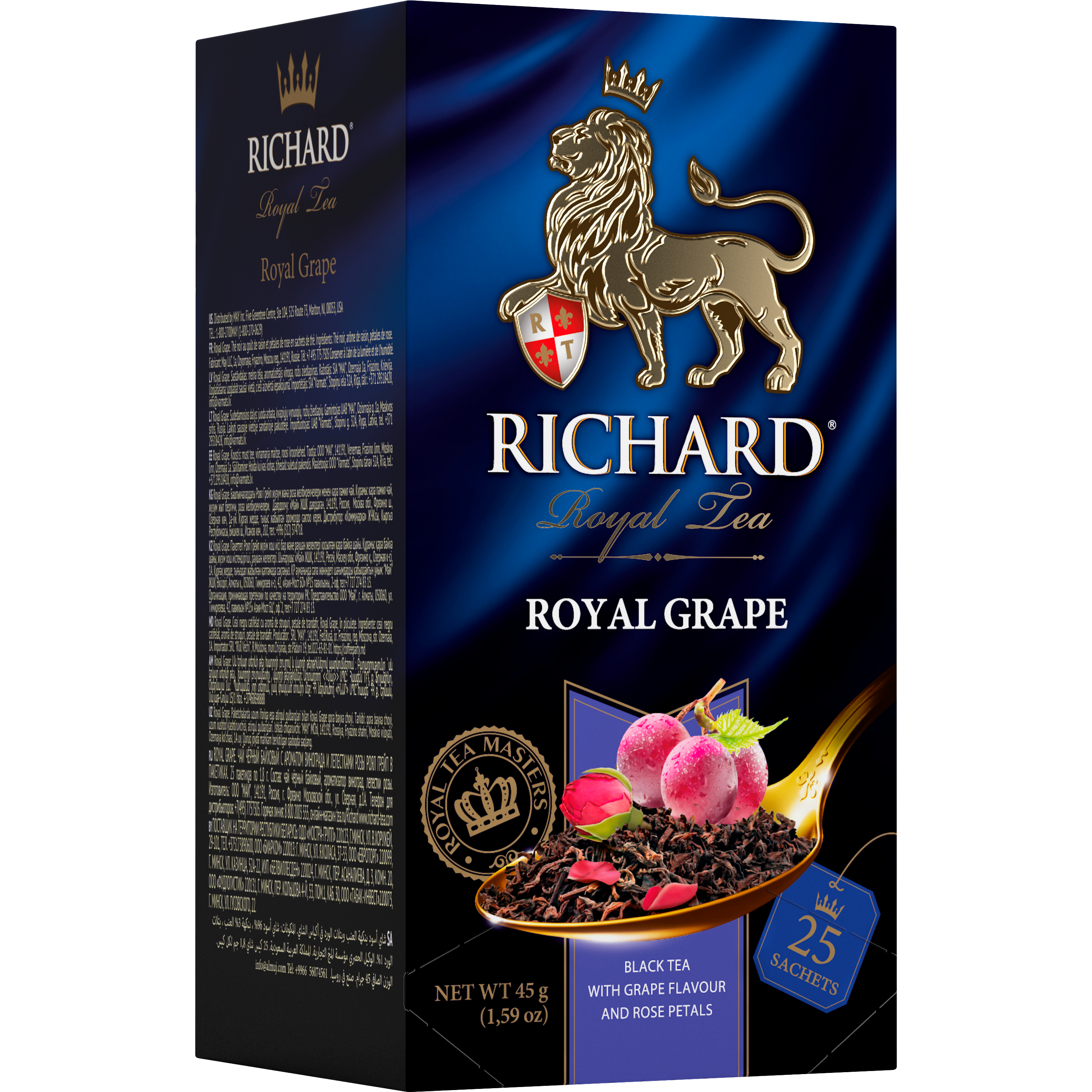 Royl Grape, viinamarjamaitse ja roosi õielehtedega must tee, teekotid 25x2g. - Richard Tea Estonia