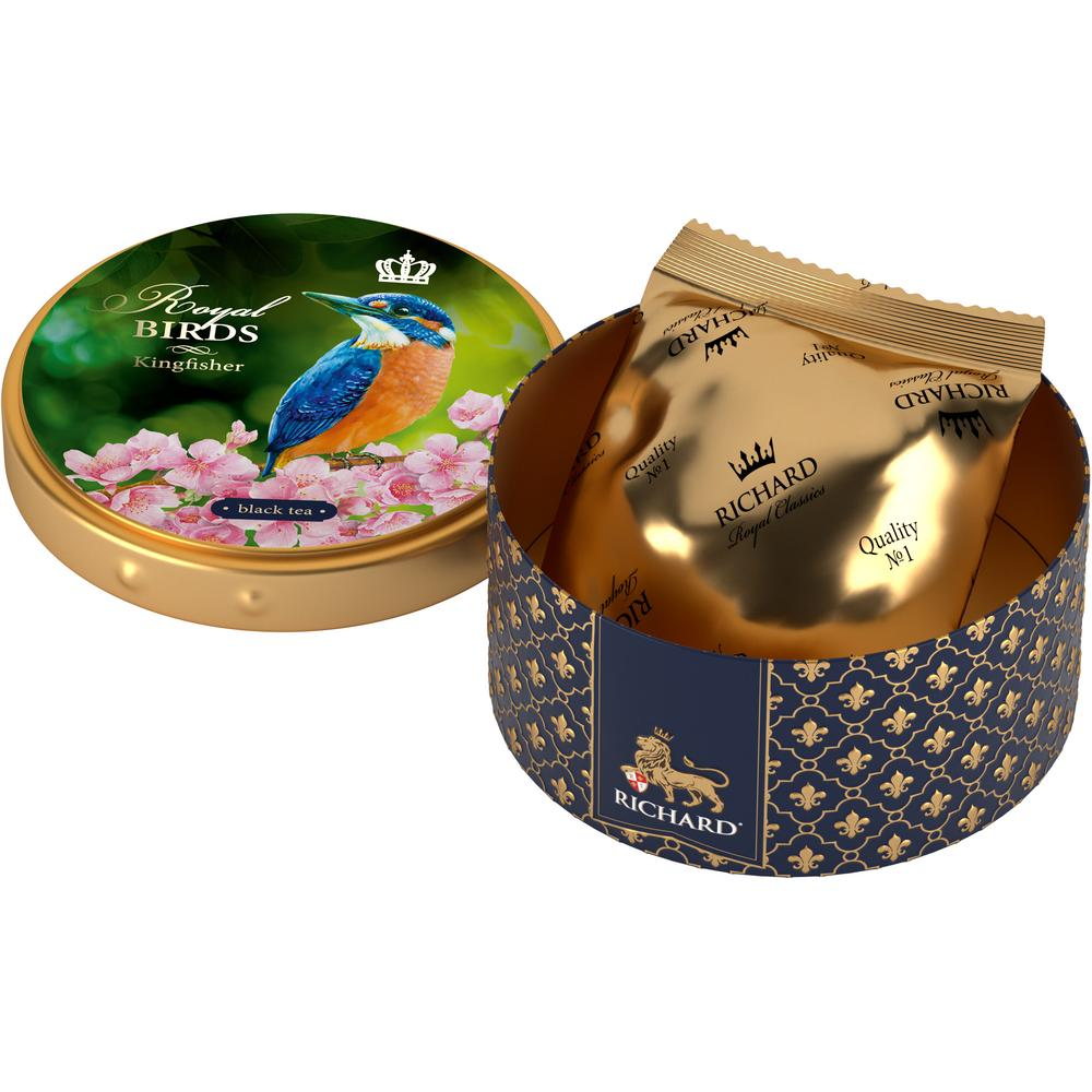 Royal Birds, loose leaf tea, tin 40 g & 10 pyramids, KINGFISHER