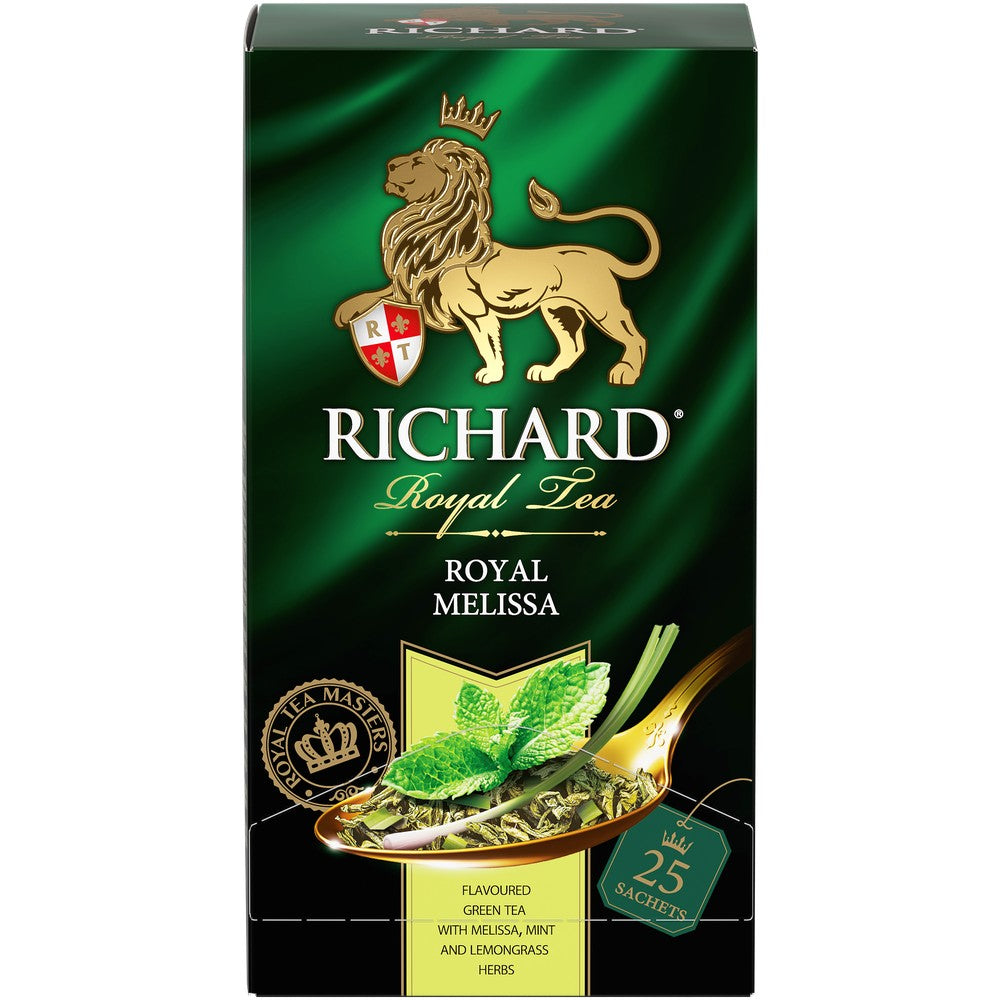 Royal Melissa, maitsestatud roheline tee, teekotid 25x2g. - Richard Tea Estonia