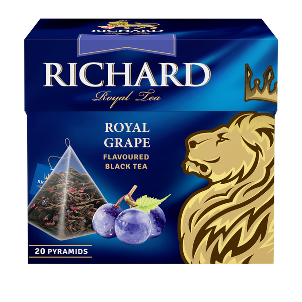 Royal Grape, must maitsestatud suurelehine tee püramiidides, 20×1,7g. - Richard Tea Estonia